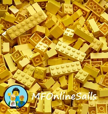 100 Yellow LEGO Basic Bricks 2x2 2x3 2x4 - Random Basic Bulk Lot Big - Image 1 of 4