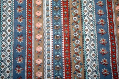 FLORAL STRIPE FROM JOAN KESSLER  - 100% COTTON FABRIC - Image 1 of 4