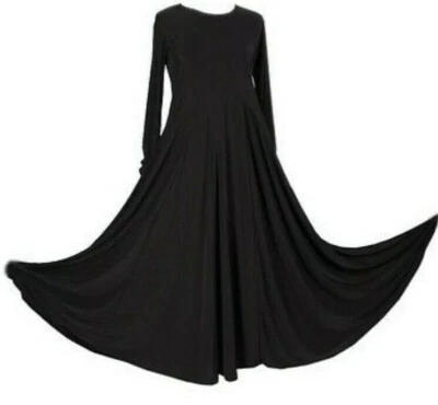 Maxi Vestido Paraguas Abaya del Reino Unido Jilbab Islámico Negro Nuevo Muy Acampanado con Paneles Foto 1 de 4