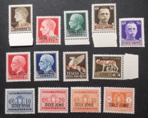 GRECIA 1941 SELLOS ITALIANOS (1929-1942) CON "ISOLE JONIE" CONJUNTO ISLAS JÓNICAS MNH - Imagen 1 de 2