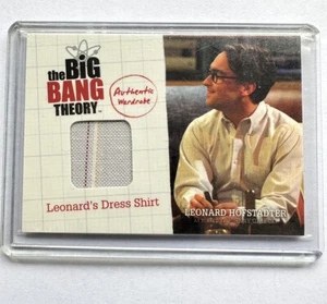 THE BIG BANG THEORY SWATCH CARD .AUTHENTIC  PIECE OF LEONARD’S DRESS SHIRT - Picture 1 of 2