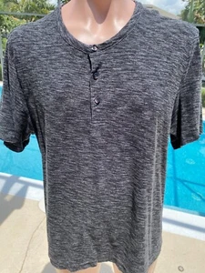 Untuckit Gray T Shirt Henley Mens Tiger Striped XL - Picture 1 of 4