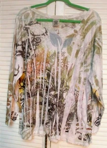 Women's “Avenue,” Plus Size 2X, Cotton/Poly Style Tee, Multicolors - Picture 1 of 4