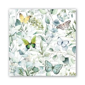 Michel Design Works Butterfly Fields Floral 20 Triple-Ply Paper Luncheon Napkins - Picture 1 of 2