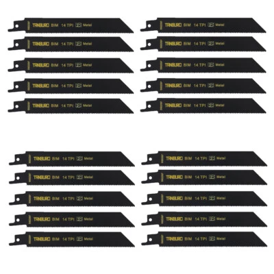 TANBURO 20x SabreCut S922BF 150mm Metal Reciprocating Sabre Saw Blades for Bosch Dewalt