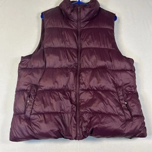 Old Navy Mens Women’s Sleeveless Full Zip Up Puffer Vest Purple Fleece XL Womens - Picture 1 of 9