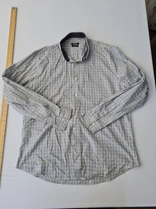 Camisa de hombre manga larga a cuadros cónicos Remus Uomo talla 17 pulgadas gris 28484 - Imagen 1 de 14