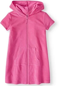 Wonder Nation Girls Medium 7/8 Pink Full Zip Hooded Swimwear Cover Up NWT - Picture 1 of 1
