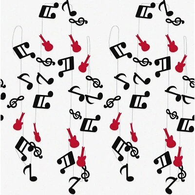 Rockin' Rhythms Music Garland - 2 шт. G Clef & Note Garland в красном и черном цвете для музыки - Изображение 1 из 4