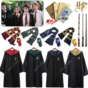 Harry Potter Gryffindor Slytherin Hufflepuff Robe Cloak Tie Costume Cosplay AU