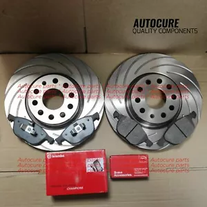 FITS VW GOLF S FSI (MK5) FRONT GROOVED DISCS (280MM) & BREMBO PADS - Picture 1 of 1