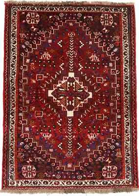 3'4X5 ft Vintage Style Red Tribal Oriental Rug Farmhouse Home Decor Carpet Wool - Image 1 of 4
