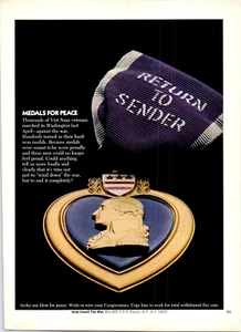 Vintage 1972 Medals For Peace Vietnam Vets Return Medals Print Advertisement - Picture 1 of 1