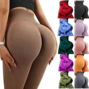 Women Anti-Cellulite Yoga Pants Push Up Tik Tok Leggings Bum Butt Lift Sport Gym - Picture 1 of 41