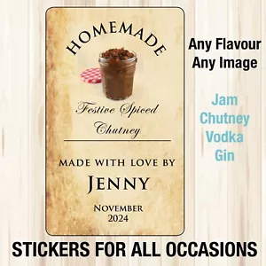 PERSONALISED JAM POT LID JAR LABEL Any Image PRESERVE CONSERVE CHUTNEY - 17R - Picture 1 of 3