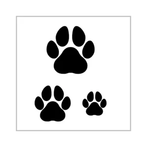 Plantilla con estampado de pata de perro 4 pulgadas huella 3 tamaños hoja de diseño miniatura MIN233 - Imagen 1 de 2