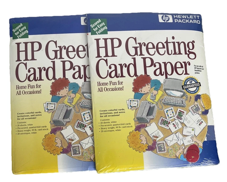B2 HP Hewlett Packard Greeting Card Paper 20 1/4 Fold Cardstock 90lb Envelopes