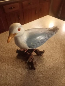 Carved Wood Seagull Ocean Bird on Driftwood Base - Adorable!!! - Picture 1 of 4