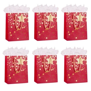 Bolsas de regalo medianas para regalo bolsa de papel con asas papel de seda etiquetas de regalo fiesta - Imagen 1 de 4