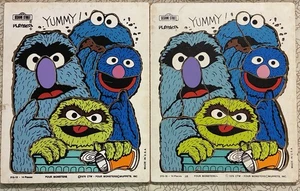 2 Vintage 1976 VIER MONSTER HOLZPUZZLE 14 TEILE, Sesamstraße Playskool 315-18 - Bild 1 von 1