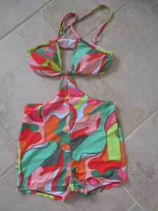 New Colourful Cut Out Swimsuit swimming Costume size Med  - 10 - 12 - Picture 1 of 3