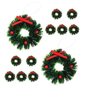 12 Stück Mini Kranz Dekoration für Puppenhäuser Christbaumschmuck - Bild 1 von 12