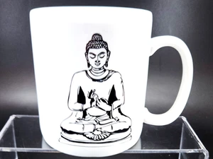 Taza Coventry Buddha 24oz porcelana blanca de gran tamaño meditación mindfulness Zen - Imagen 1 de 8