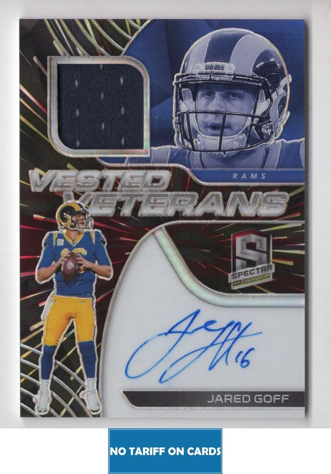 2020 PANINI SPECTRA VESTED ETERANS AUTO JARED GOFF Auto 3/10 - Image 1 of 2