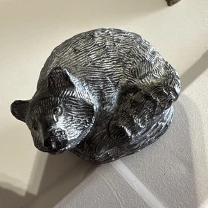 Raccoon Figurine Sculpture Gray Carved Soapstone Wolf Original Made in Canada - Picture 1 of 9