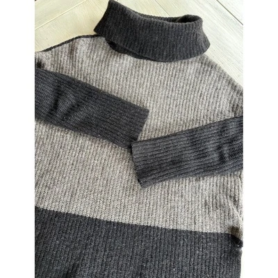 Suéter Cuello Alto Eileen Fisher XS Marrón Gris Bloque de Color Lana Italiana Yak Foto 1 de 4
