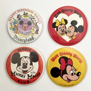Vintage Walt Disney Productions Pinback Buttons WDP Mickey Mouse Club Minnie - Picture 1 of 5