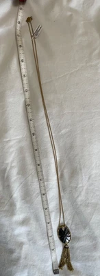 Frieda Rothman Visionary Long Necklace NWT Gold-plated Silver and Black - Image 1 of 4