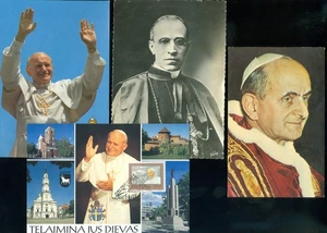 4 POSTCARDS - CATHOLIC POPES - Picture 1 of 1