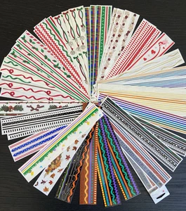 Vintage Mrs Grossmans Design Linien 12" Aufkleber Streifen Bordüren Posten von 42 Streifen - Bild 1 von 8
