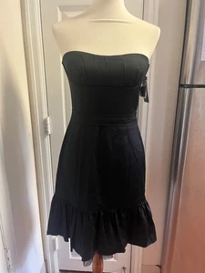 BCBG Maxazria Cocktailkleid schwarz trägerlos Größe 8 NEU (mit befestigbaren Trägern) - Bild 1 von 9