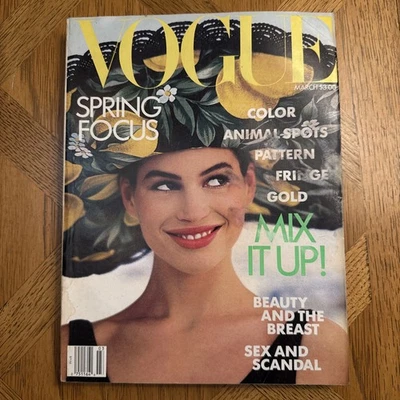 Vintage Vogue March 1989 Carre Otis Cover  572 Pages  Foto 1 de 3
