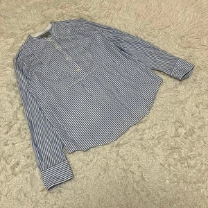 MARGARET HOWELL Langarmhemd gestreift, Baumwolle, blau, Größe II aus Japan - Bild 1 von 11