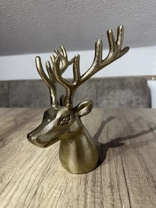 Goldener Hirschkopf Deko, 24cm - Perfekt für Weihnachten & Winter - Bild 1 von 4