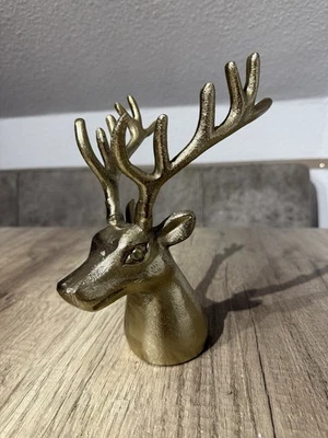 Goldener Hirschkopf Deko, 24cm - Perfekt für Weihnachten & Winter - Bild 1 von 4