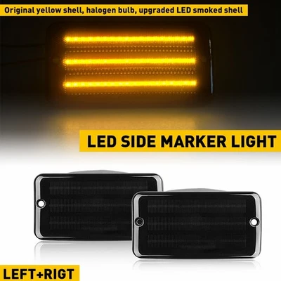 For 1997-2006 Jeep Wrangler TJ Smoke Bumper Fender Side Marker Lights Amber 2Pcs - Image 1 of 4