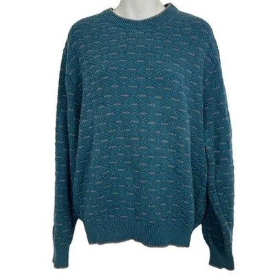 ISLE OF COTTON Vintage Green Crew Neck Pullover Grandpa Cotton USA Sweater M - Image 1 of 4