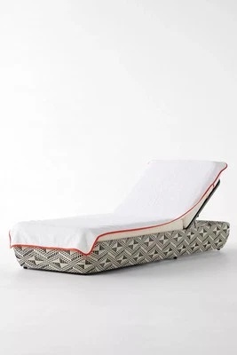 Anthropologie Piped Lounge Chair Towel Cover - Image 1 of 4