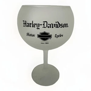 Harley Davidson Motorcycles Frosted Wine Glass Cup - Picture 1 of 6