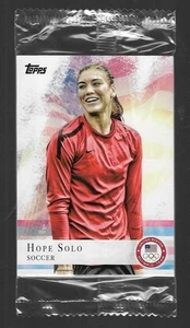 RARE 2012 TOPPS OLYMPIC (5) CARD CELLO PACK ~ HOPE SOLO #50 SHOWING ON FRONT - Picture 1 of 2