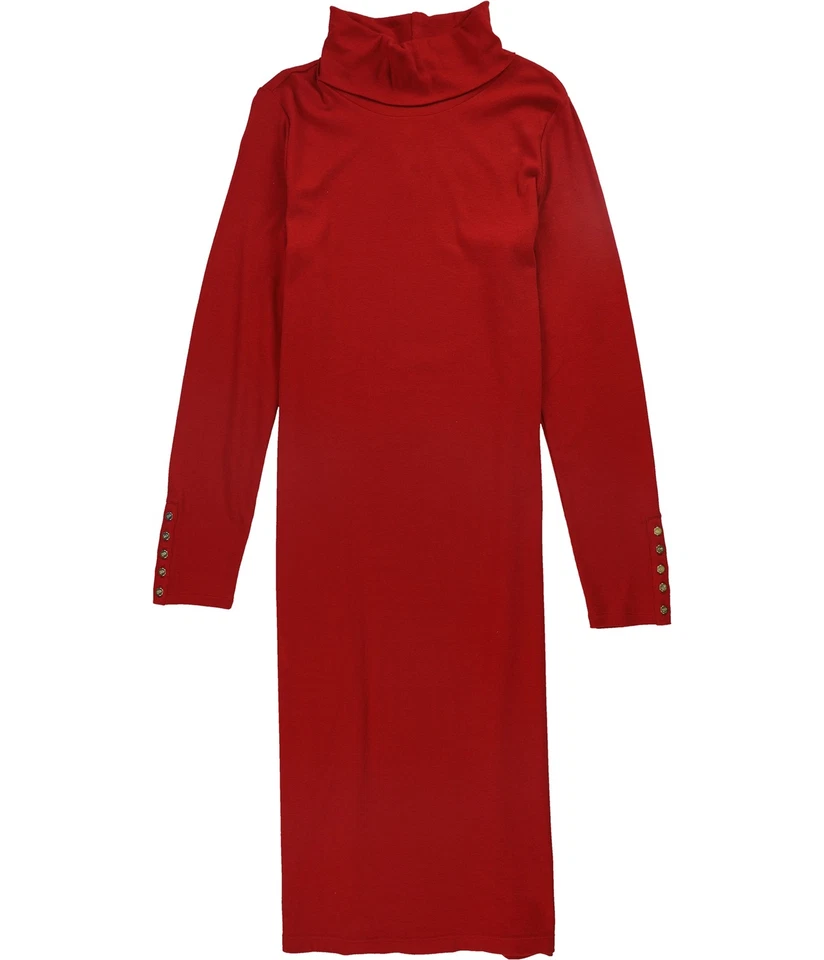 Ralph Lauren Womens Cotton Blend Turtleneck Jersey Dress - Image 1 of 1