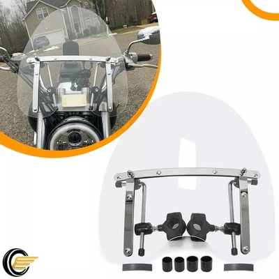 18"x16" Motorcycle Windshield Fit 7/8'' 1" Handlebar For Honda Magna Shadow - Image 1 of 4