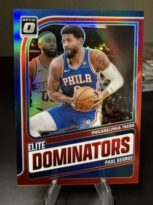 2024–25 Panini Donruss Optic Paul George Elite Dominators /99 красные No11 76ers - Изображение 1 из 2
