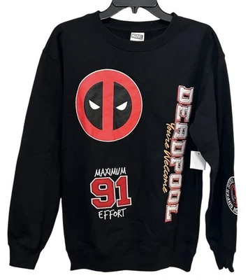 Moletom Marvel Deadpool tamanho XS pequeno preto vermelho pulôver gráfico unissex novo! - Imagem 1 de 4