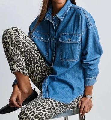 CAMISA VAQUERA OVERSIZE MUJER NEXT AZUL TALLA M UK 12 - 14 (REF 748) Foto 1 de 4