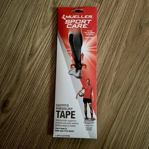 Mueller EasyFit Nastro Kinesiologico Pretagliato Polpaccio Caviglia Nero 3 Applicazioni NUOVO - Foto 1 di 6